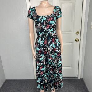 NEW Salaam Women's Dress XS Short Sleeve Manya Floral USA Rayon Pockets A7